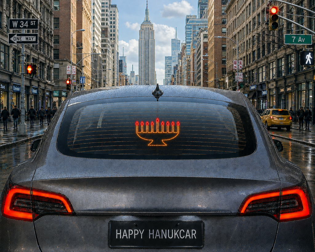Happy HanukCar – Hanoukkia LED pour voiture
