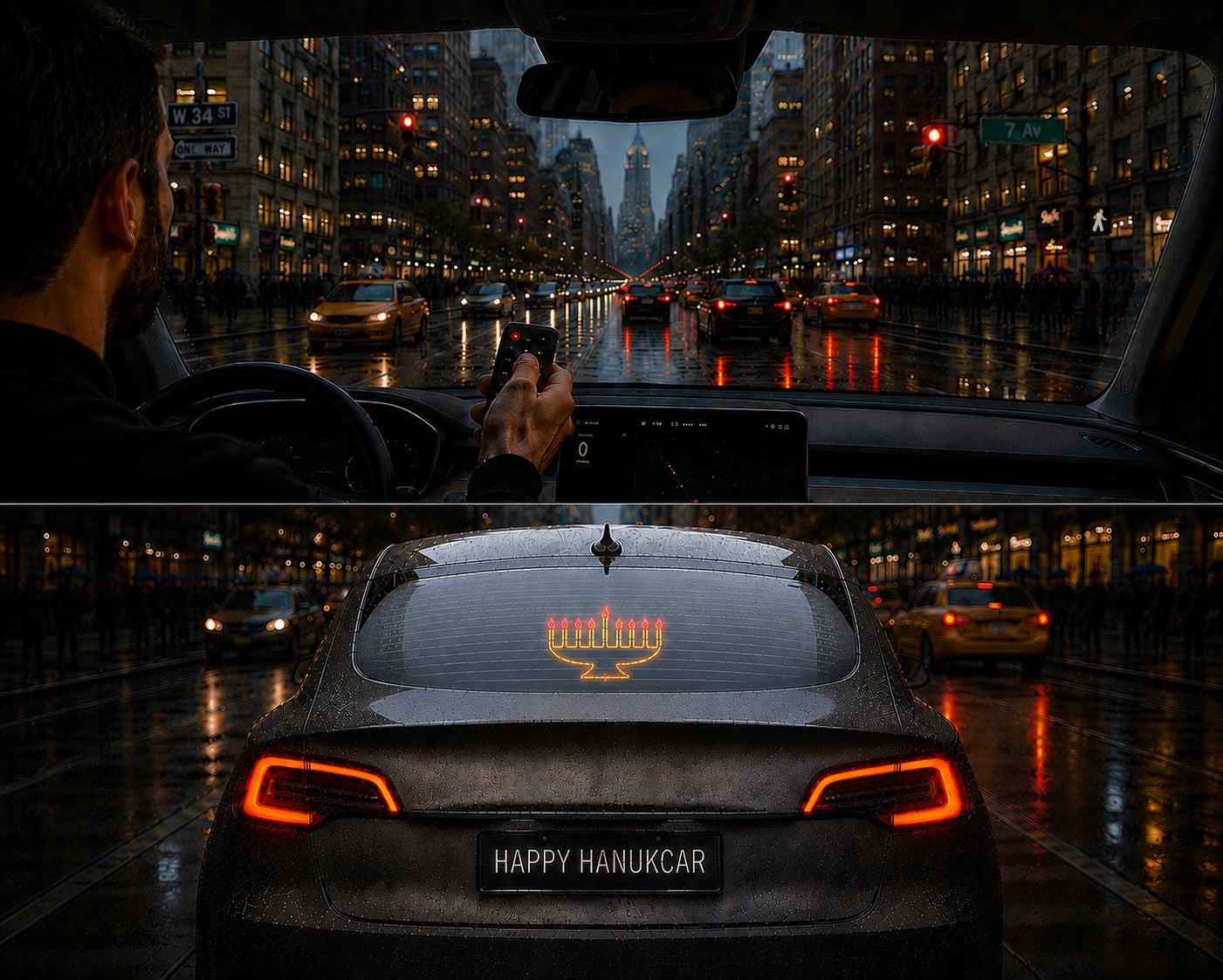 Happy HanukCar – Hanoukkia LED pour voiture