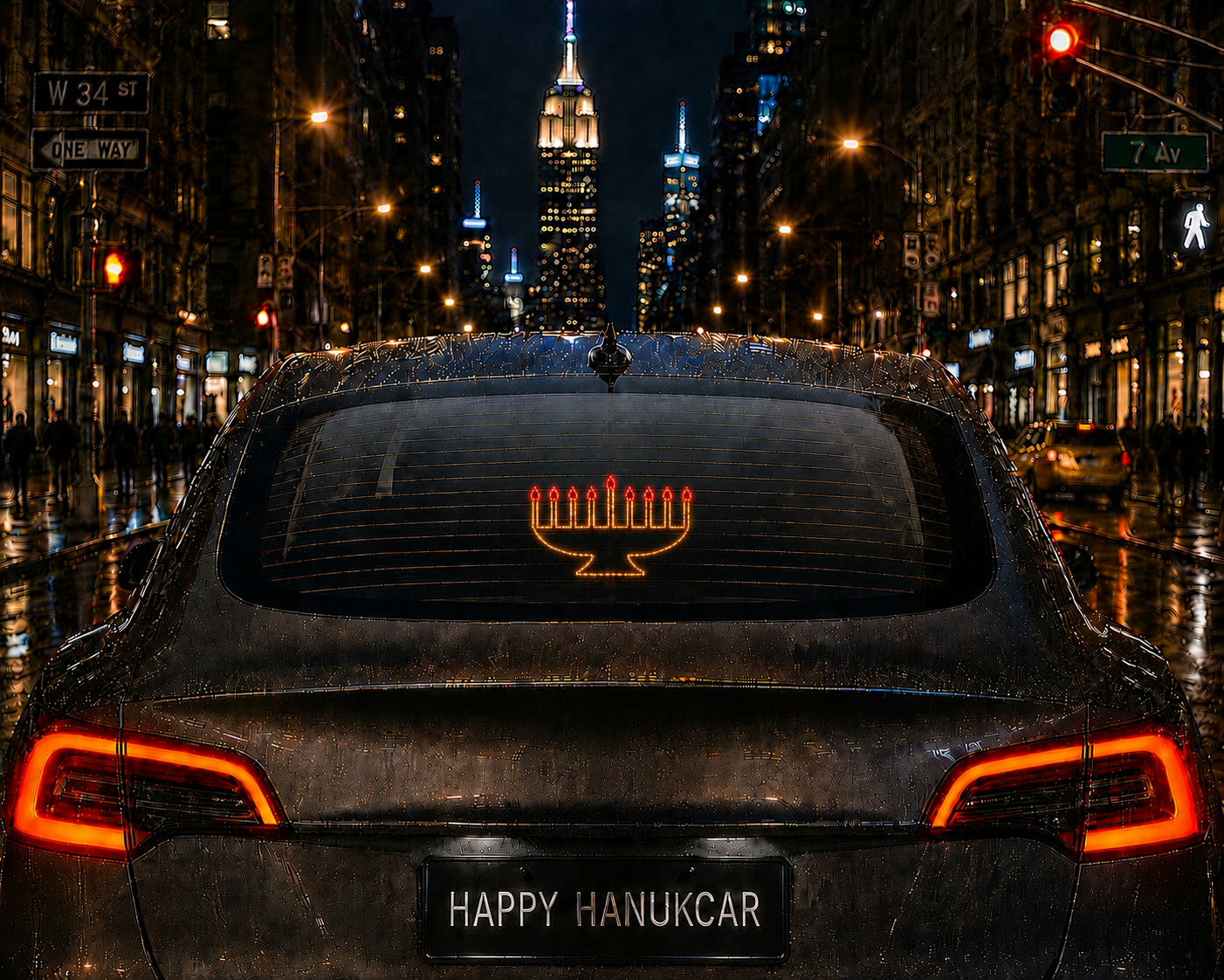 Happy HanukCar – Hanoukkia LED pour voiture